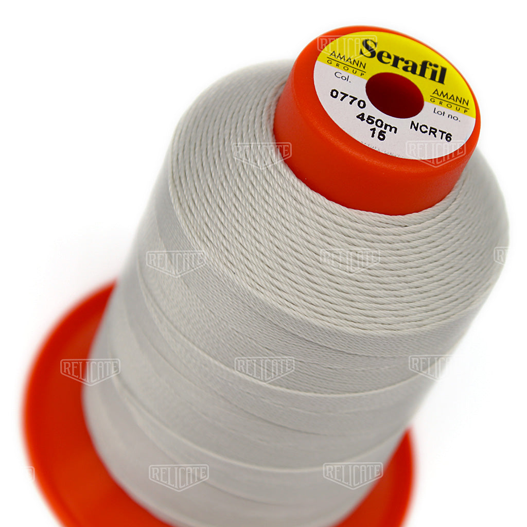 Whites/Browns Serafil Thread 15 (TEX 210) 0770 - Relicate Leather Automotive Interior Upholstery