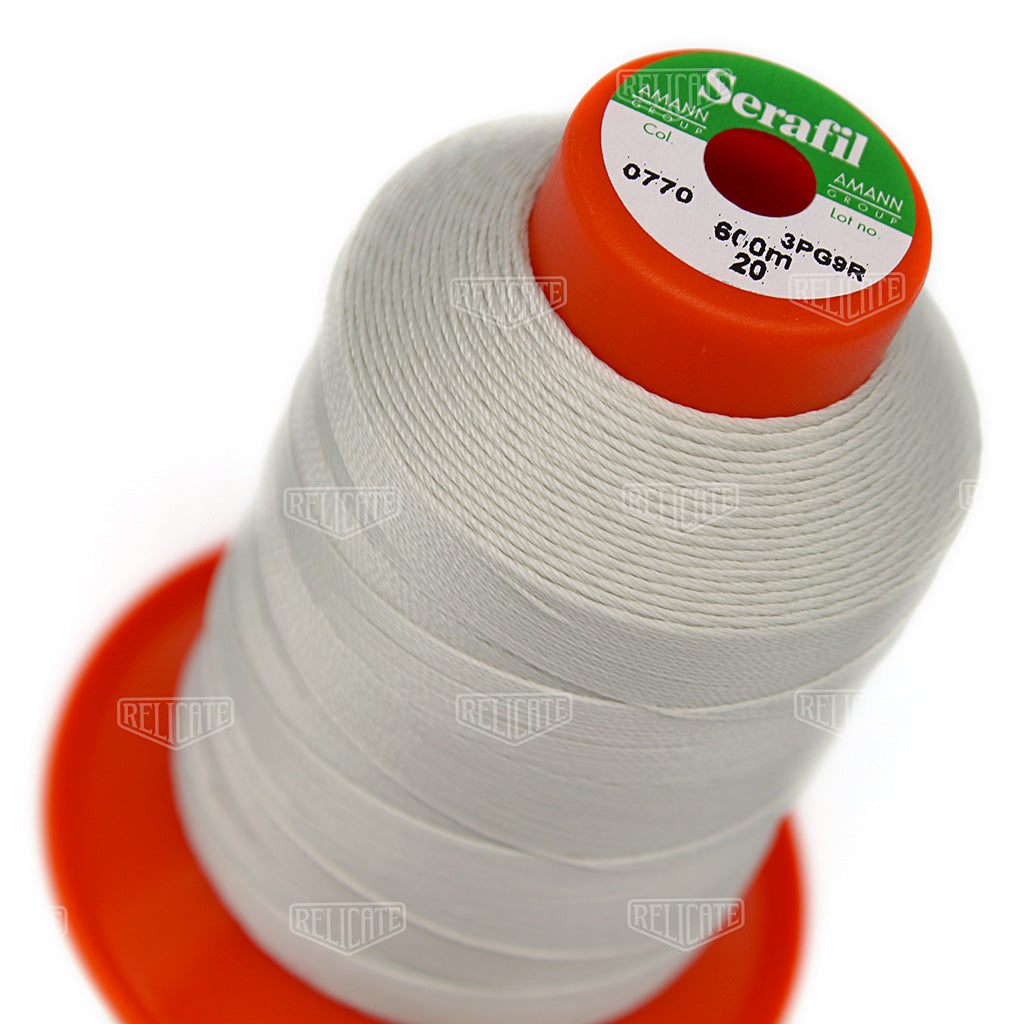 Whites/Browns Serafil Thread 20 (TEX 135) 0770 - Relicate Leather Automotive Interior Upholstery