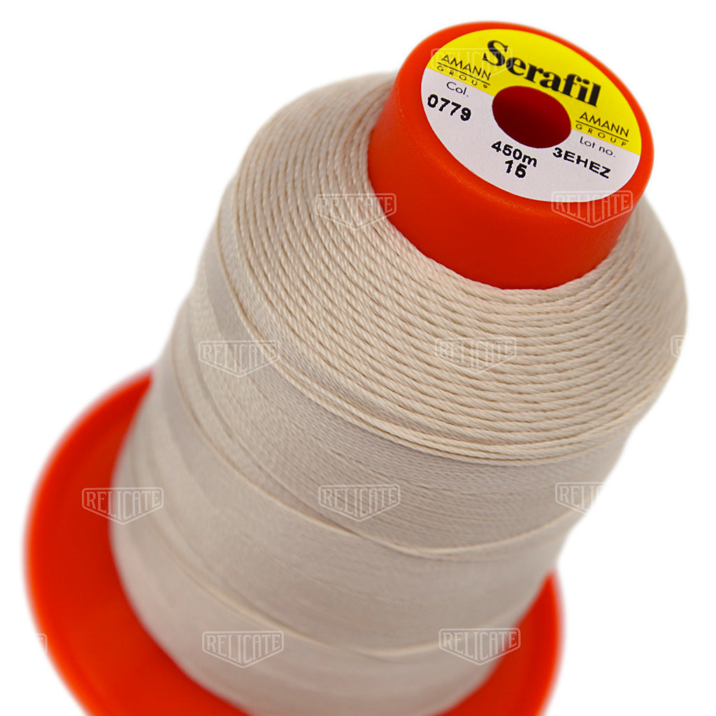 Whites/Browns Serafil Thread 15 (TEX 210) 0779 - Relicate Leather Automotive Interior Upholstery