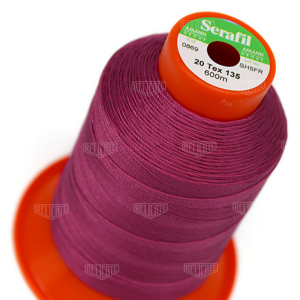 Pinks/Reds/Oranges Serafil Thread 20 (TEX 135) 0869 - Relicate Leather Automotive Interior Upholstery