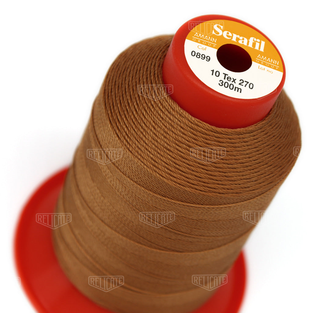 Whites/Browns Serafil Thread 10 (TEX 270) 0899 - Relicate Leather Automotive Interior Upholstery