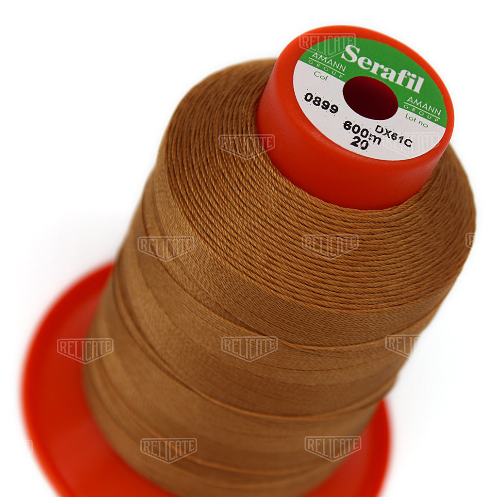 Whites/Browns Serafil Thread 20 (TEX 135) 0899 - Relicate Leather Automotive Interior Upholstery