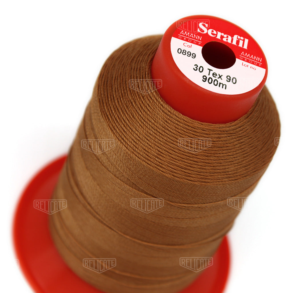 Whites/Browns Serafil Thread 30 (TEX 90) 0899 - Relicate Leather Automotive Interior Upholstery