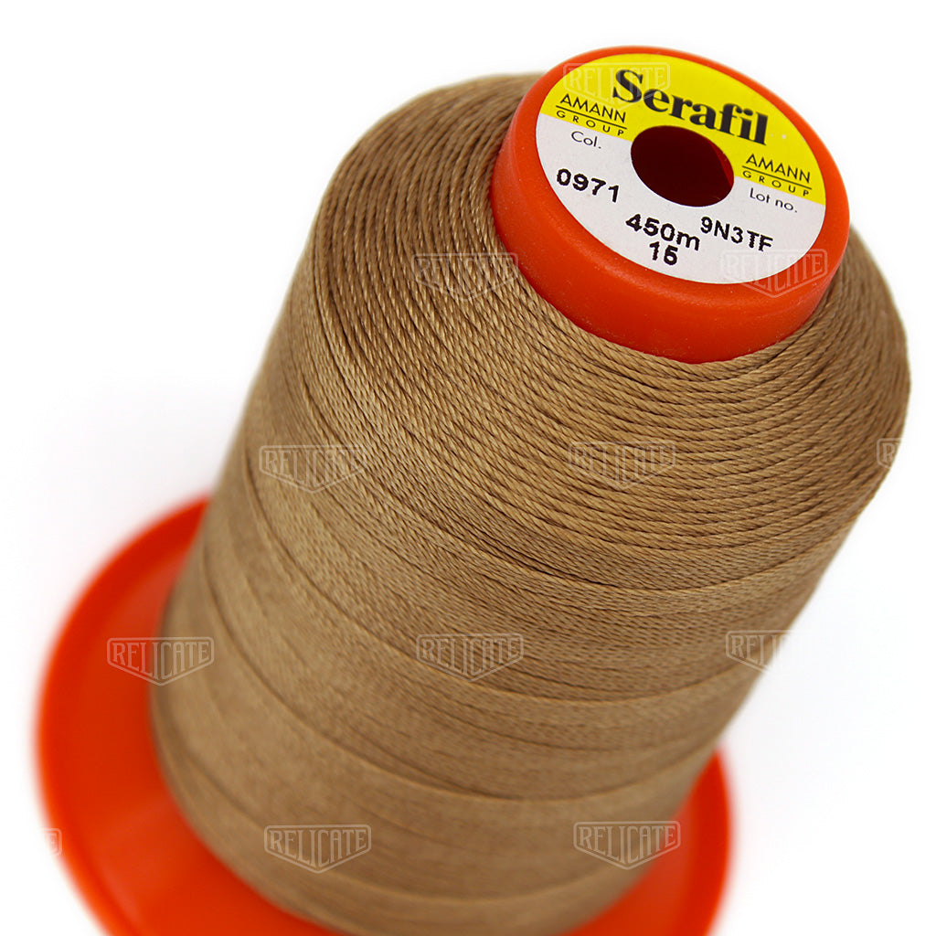 Whites/Browns Serafil Thread 15 (TEX 210) 0971 - Relicate Leather Automotive Interior Upholstery