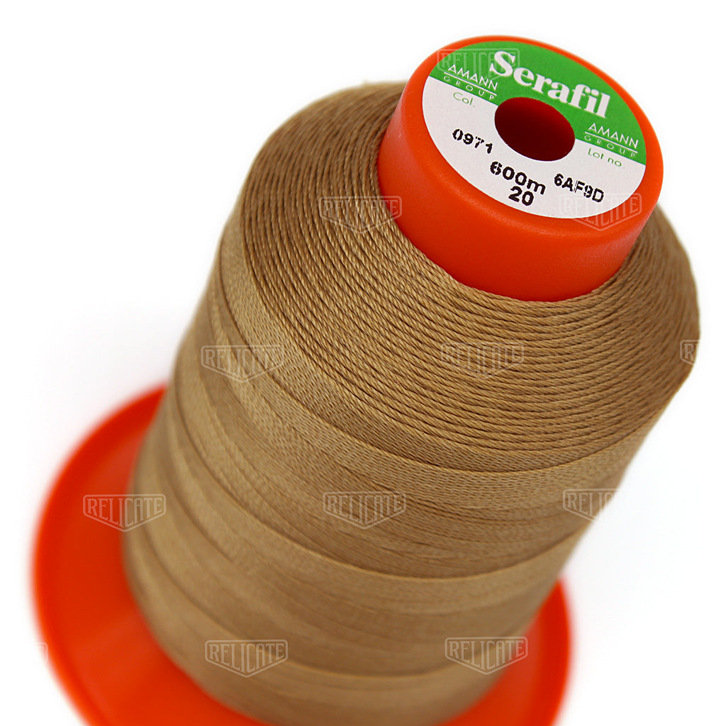 Whites/Browns Serafil Thread 20 (TEX 135) 0971 - Relicate Leather Automotive Interior Upholstery