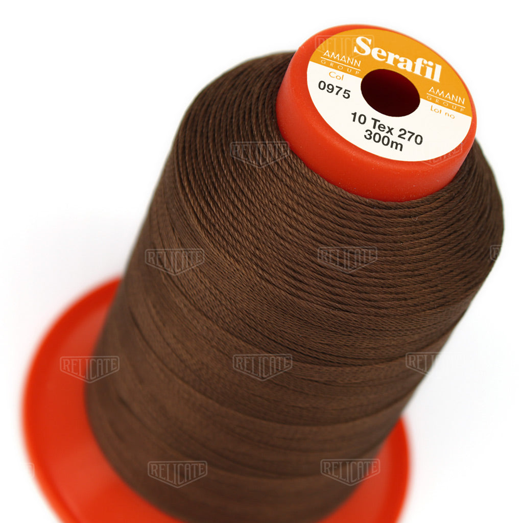 Whites/Browns Serafil Thread 10 (TEX 270) 0975 - Relicate Leather Automotive Interior Upholstery