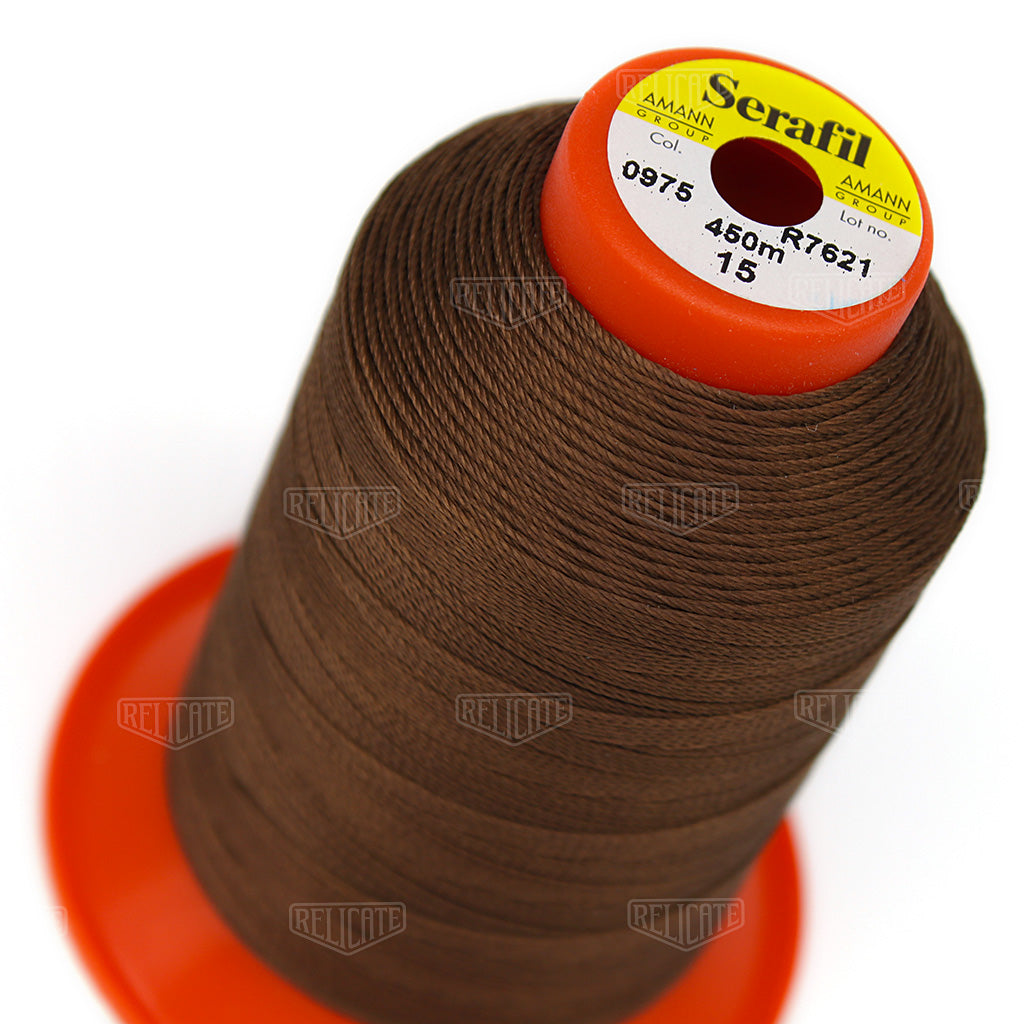 Whites/Browns Serafil Thread 15 (TEX 210) 0975 - Relicate Leather Automotive Interior Upholstery