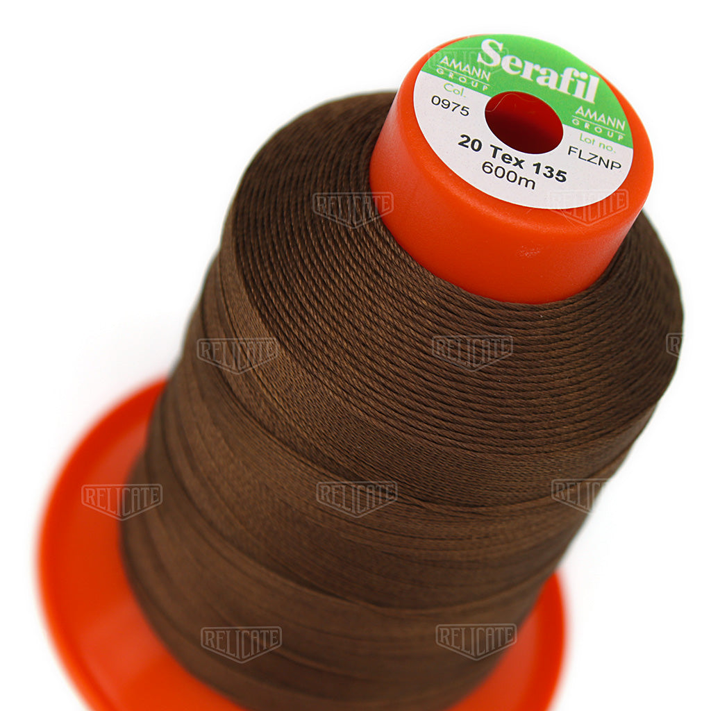 Whites/Browns Serafil Thread 20 (TEX 135) 0975 - Relicate Leather Automotive Interior Upholstery