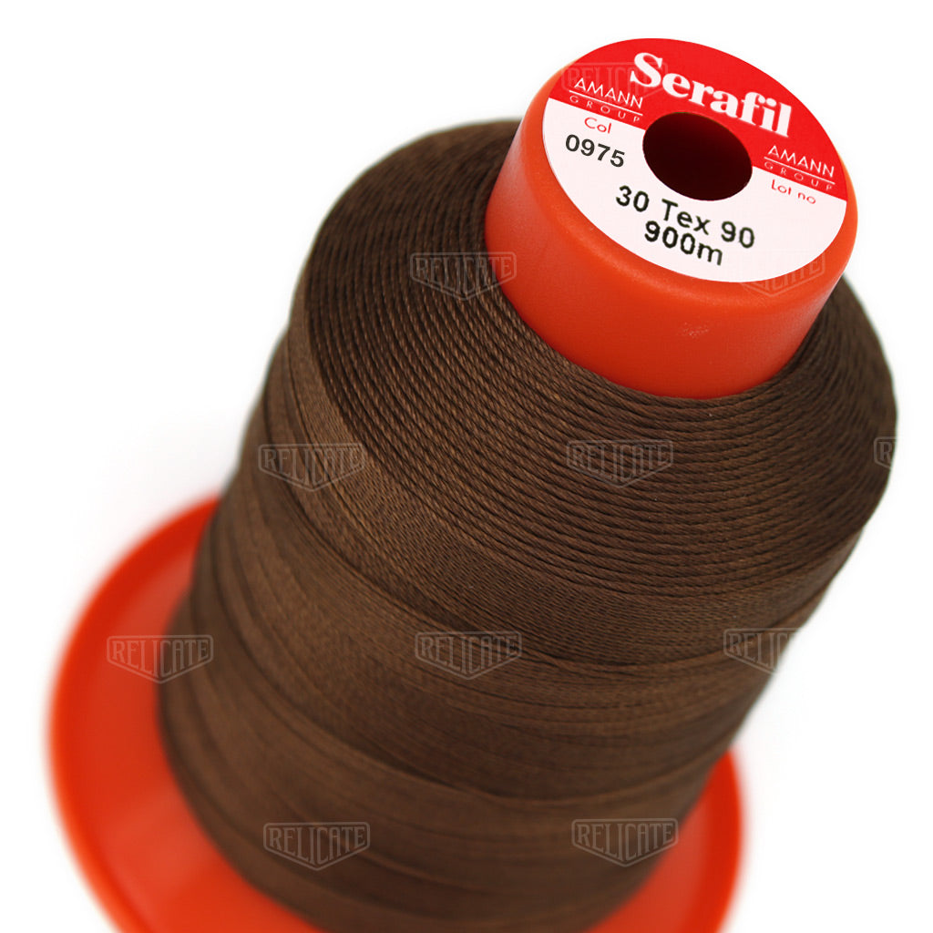Whites/Browns Serafil Thread 30 (TEX 90) 0975 - Relicate Leather Automotive Interior Upholstery