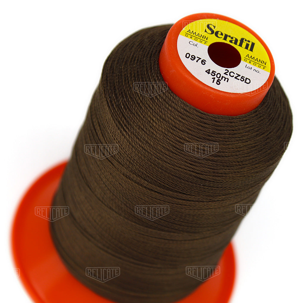 Whites/Browns Serafil Thread 15 (TEX 210) 0976 - Relicate Leather Automotive Interior Upholstery