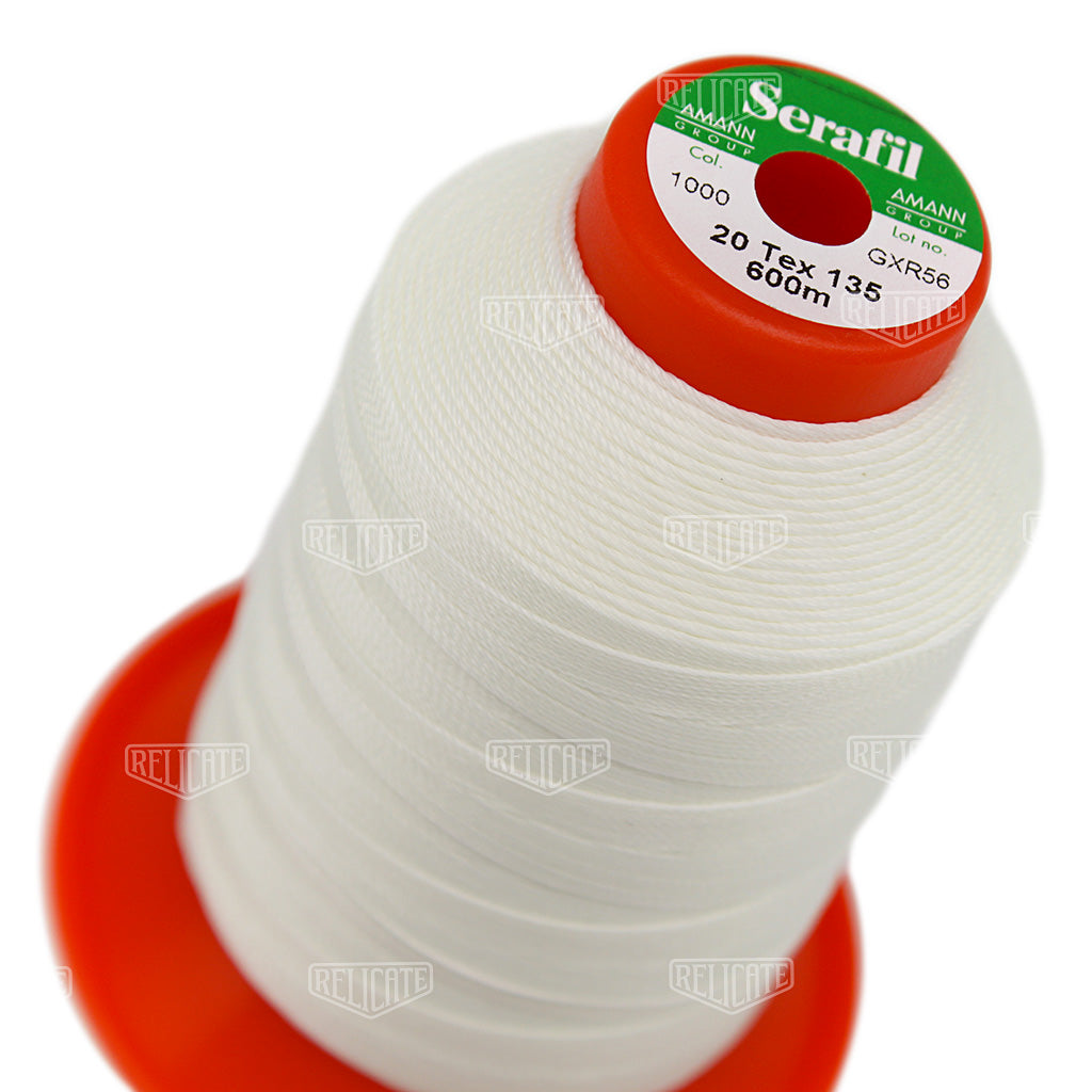 Whites/Browns Serafil Thread 20 (TEX 135) 1000 - Relicate Leather Automotive Interior Upholstery