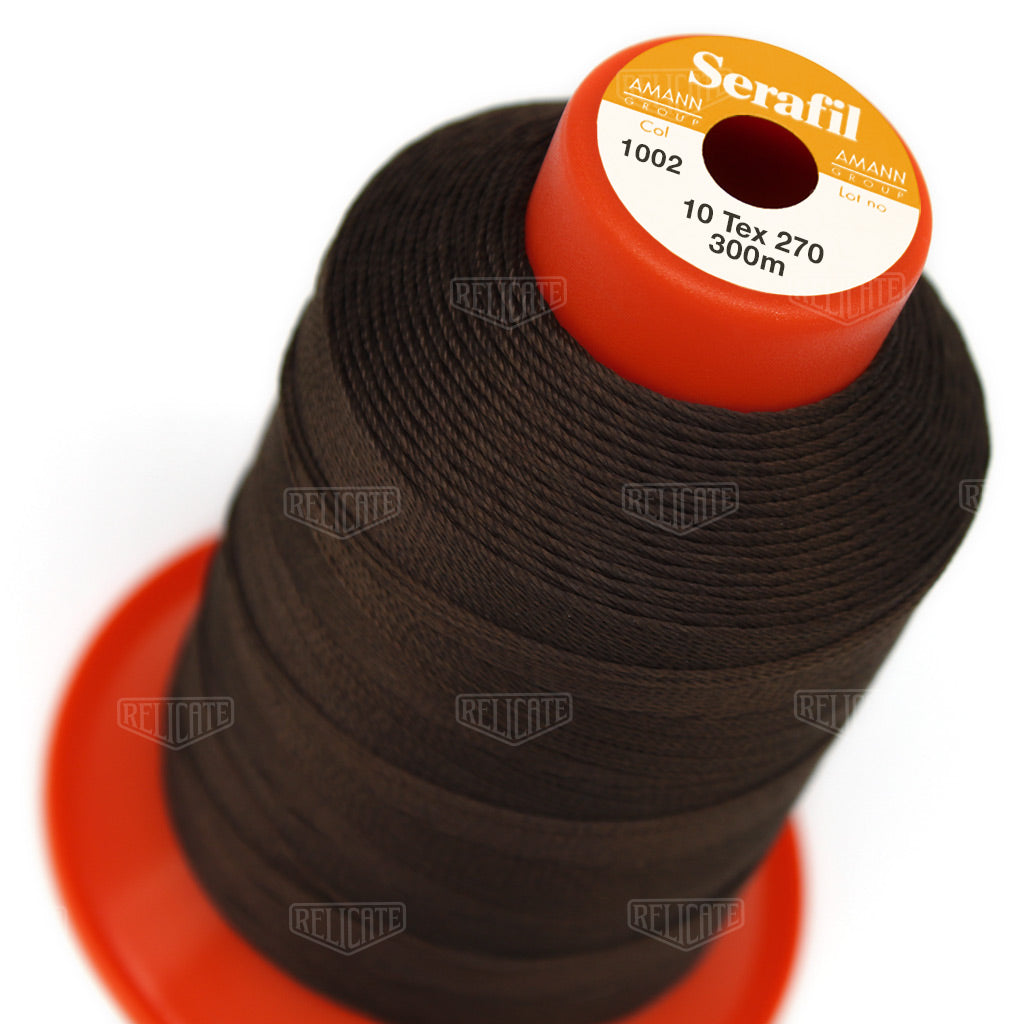 Whites/Browns Serafil Thread 10 (TEX 270) 1002 - Relicate Leather Automotive Interior Upholstery