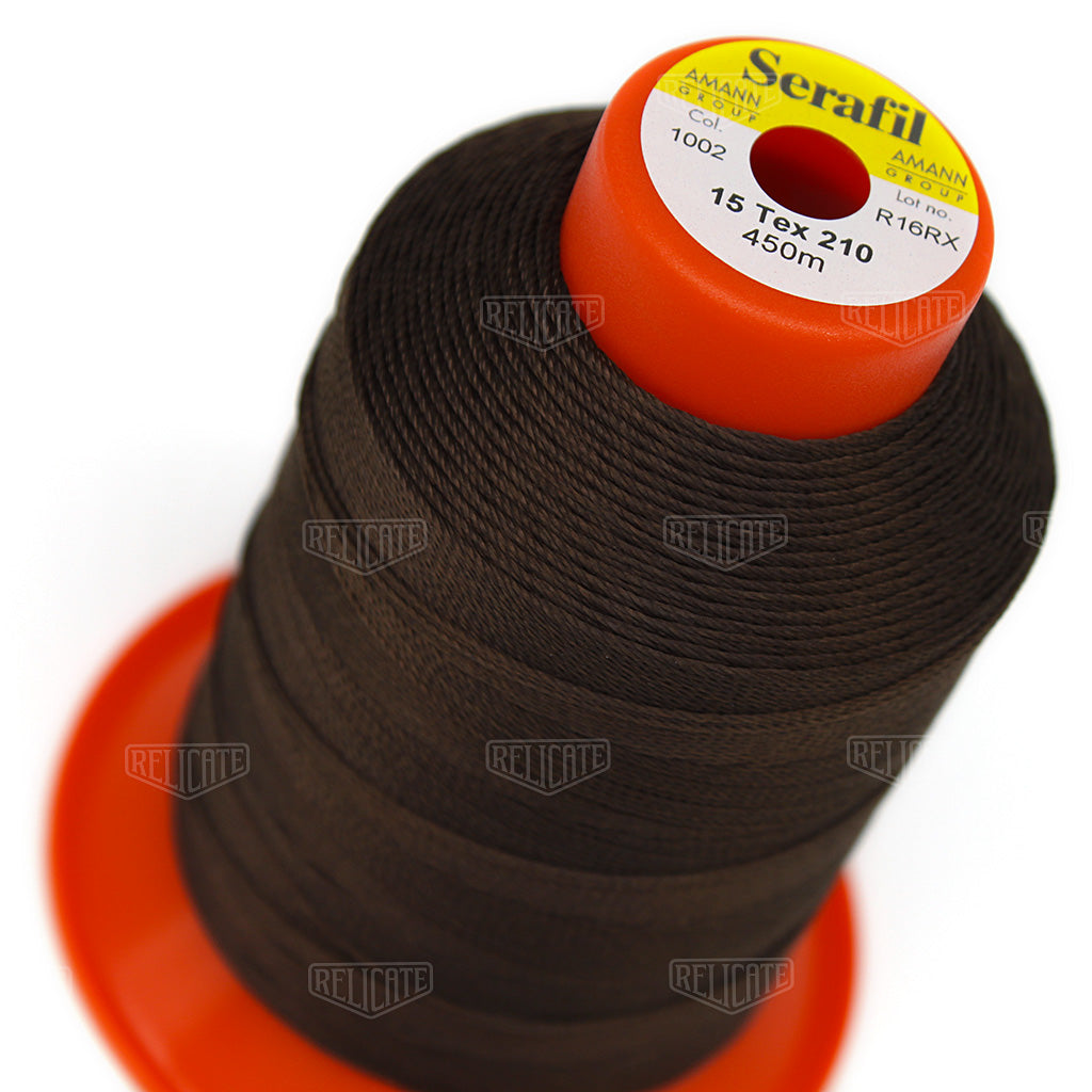 Whites/Browns Serafil Thread 15 (TEX 210) 1002 - Relicate Leather Automotive Interior Upholstery