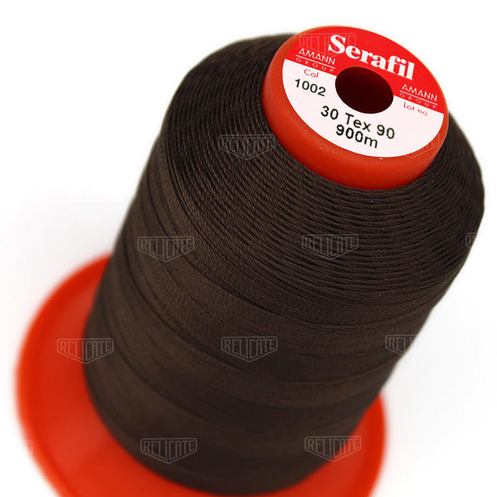 Whites/Browns Serafil Thread 30 (TEX 90) 1002 - Relicate Leather Automotive Interior Upholstery