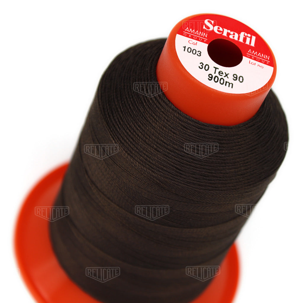 Whites/Browns Serafil Thread 30 (TEX 90) 1003 - Relicate Leather Automotive Interior Upholstery