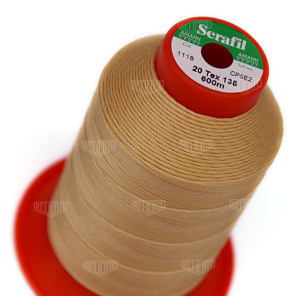 Whites/Browns Serafil Thread 20 (TEX 135) 1118 - Relicate Leather Automotive Interior Upholstery