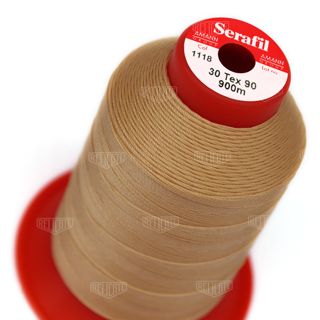 Whites/Browns Serafil Thread 30 (TEX 90) 1118 - Relicate Leather Automotive Interior Upholstery