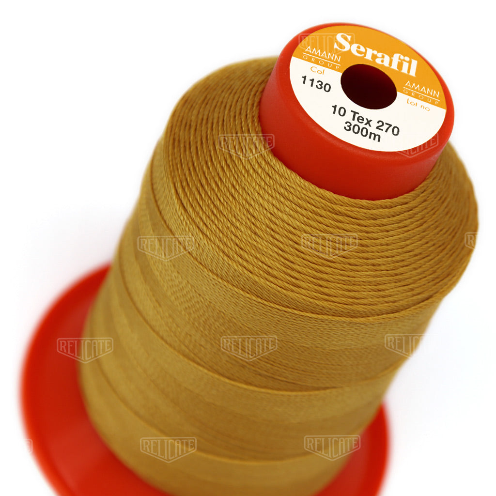 Whites/Browns Serafil Thread 10 (TEX 270) 1130 - Relicate Leather Automotive Interior Upholstery