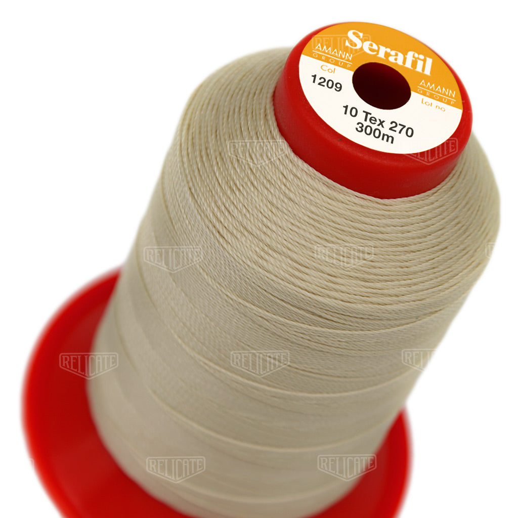 Whites/Browns Serafil Thread 10 (TEX 270) 1209 - Relicate Leather Automotive Interior Upholstery