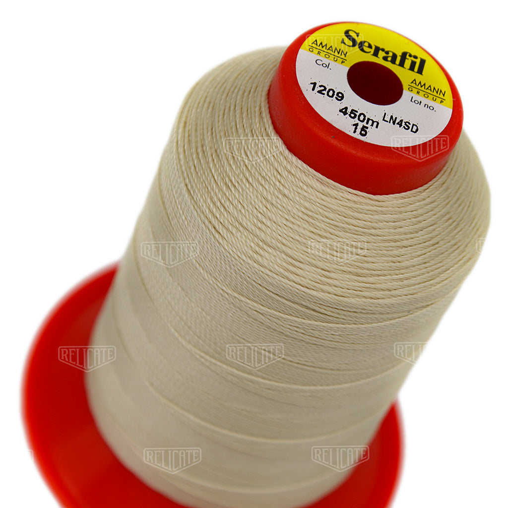 Whites/Browns Serafil Thread 15 (TEX 210) 1209 - Relicate Leather Automotive Interior Upholstery