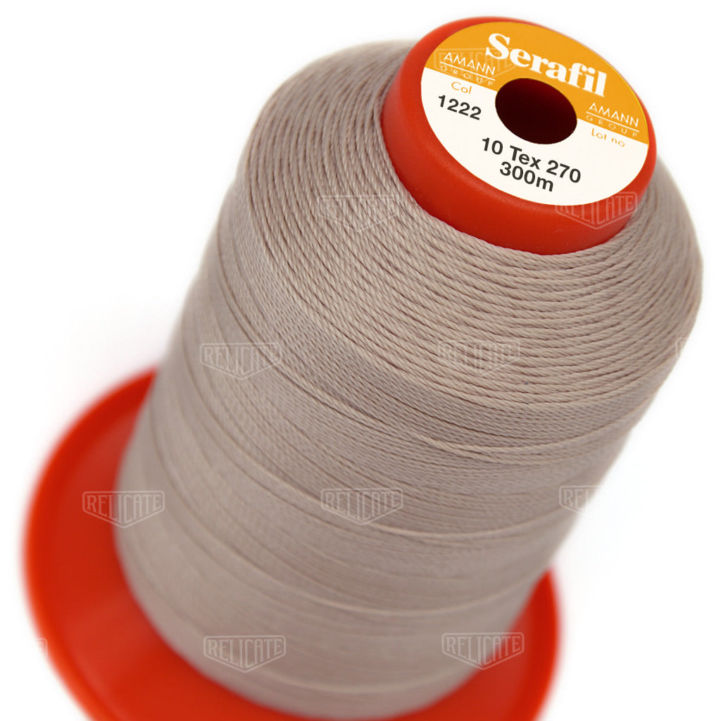 Whites/Browns Serafil Thread 10 (TEX 270) 1222 - Relicate Leather Automotive Interior Upholstery