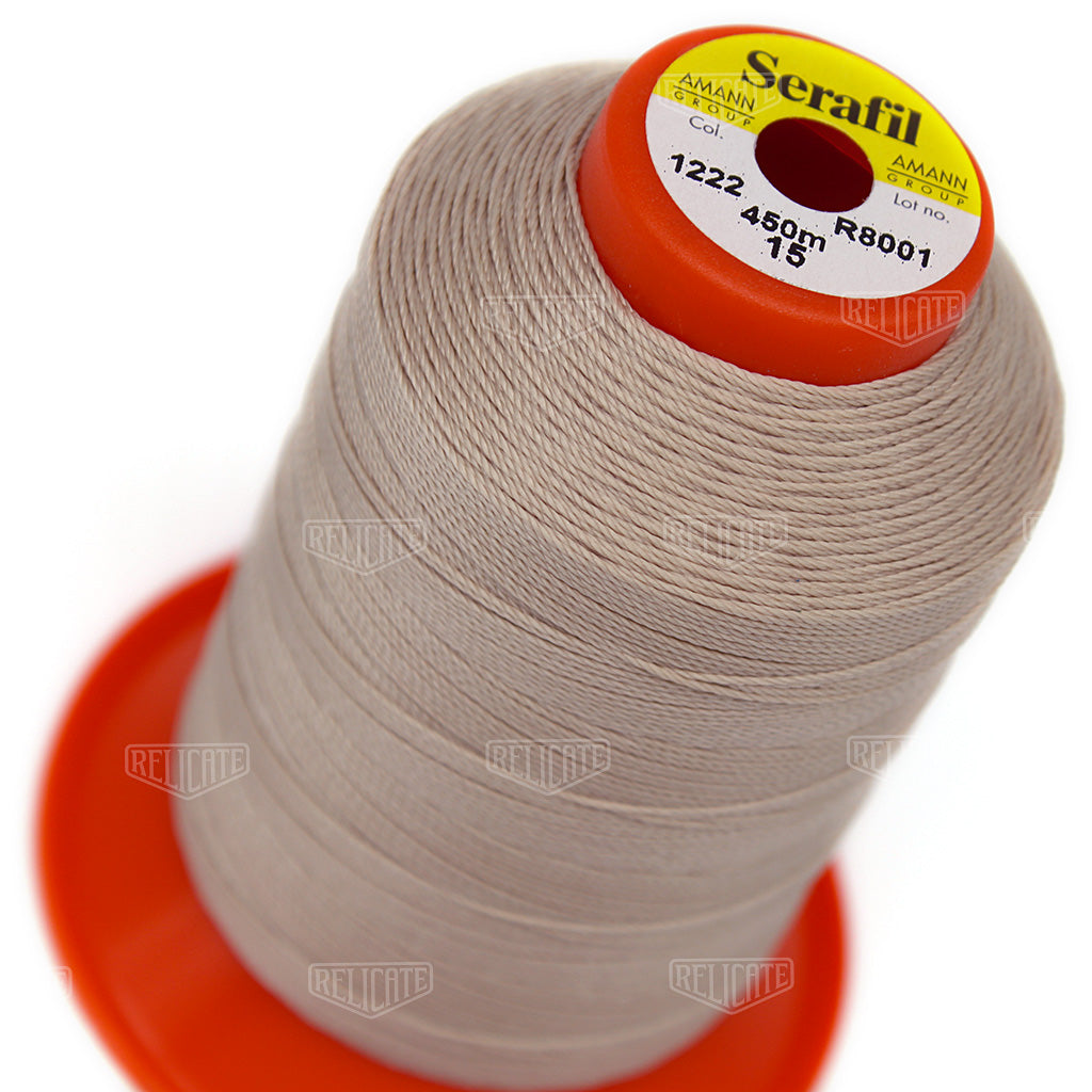 Whites/Browns Serafil Thread 15 (TEX 210) 1222 - Relicate Leather Automotive Interior Upholstery