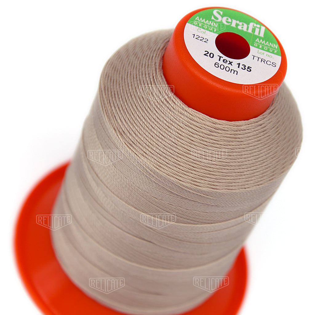 Whites/Browns Serafil Thread 20 (TEX 135) 1222 - Relicate Leather Automotive Interior Upholstery