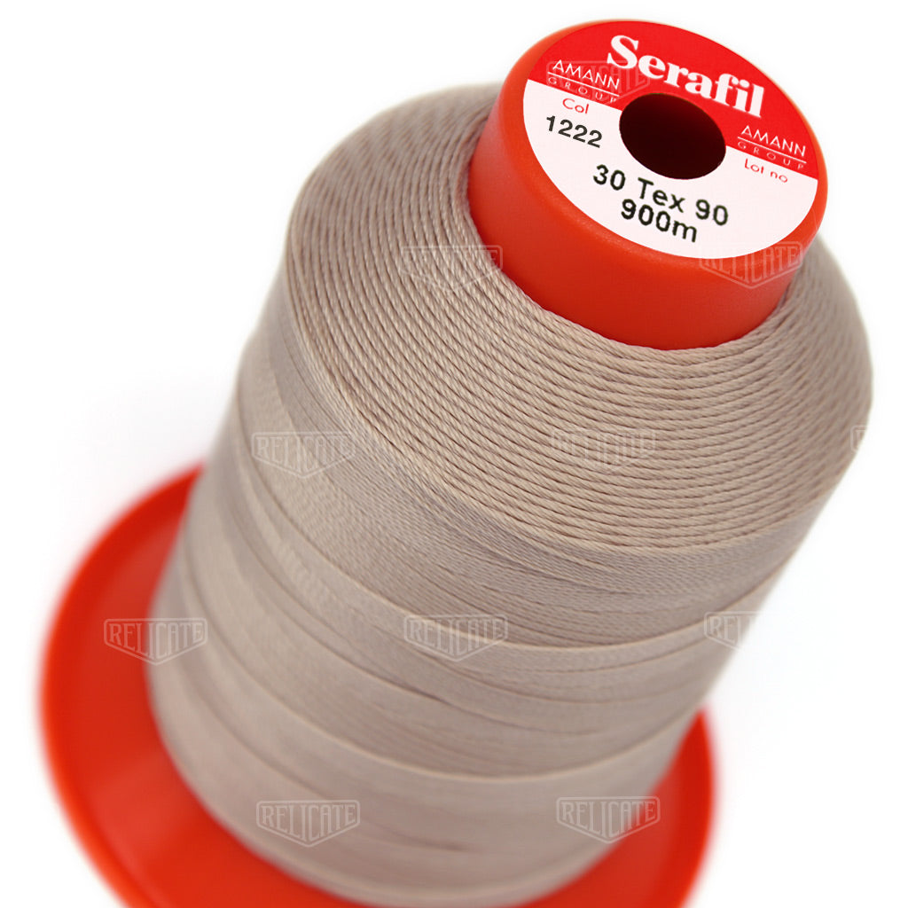 Whites/Browns Serafil Thread 30 (TEX 90) 1222 - Relicate Leather Automotive Interior Upholstery