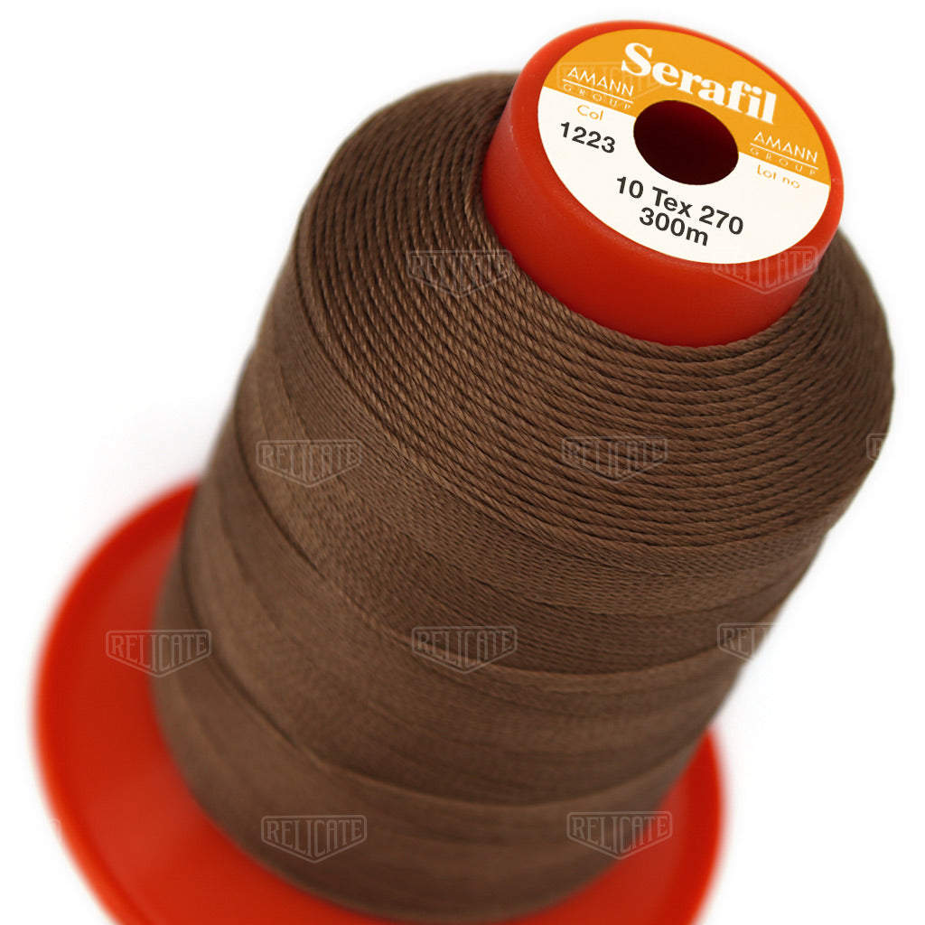 Whites/Browns Serafil Thread 10 (TEX 270) 1223 - Relicate Leather Automotive Interior Upholstery