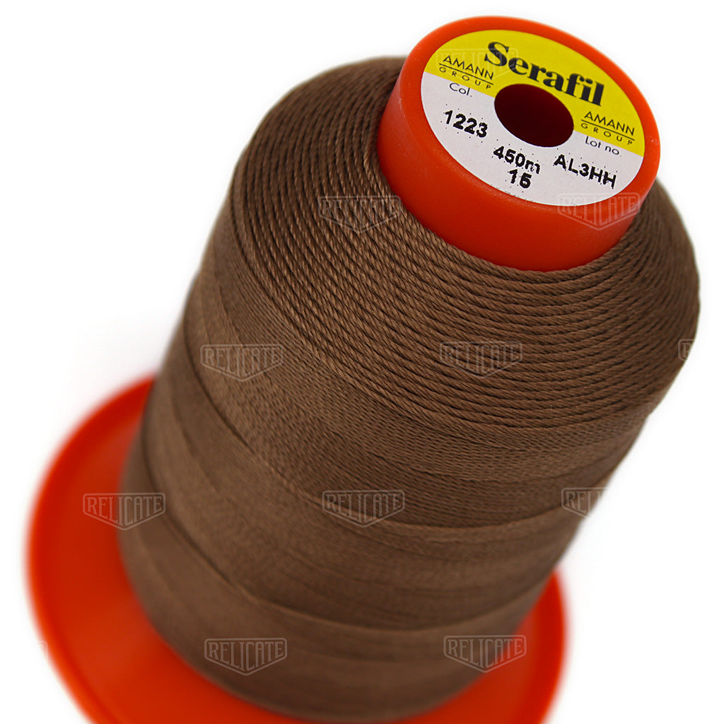 Whites/Browns Serafil Thread 15 (TEX 210) 1223 - Relicate Leather Automotive Interior Upholstery