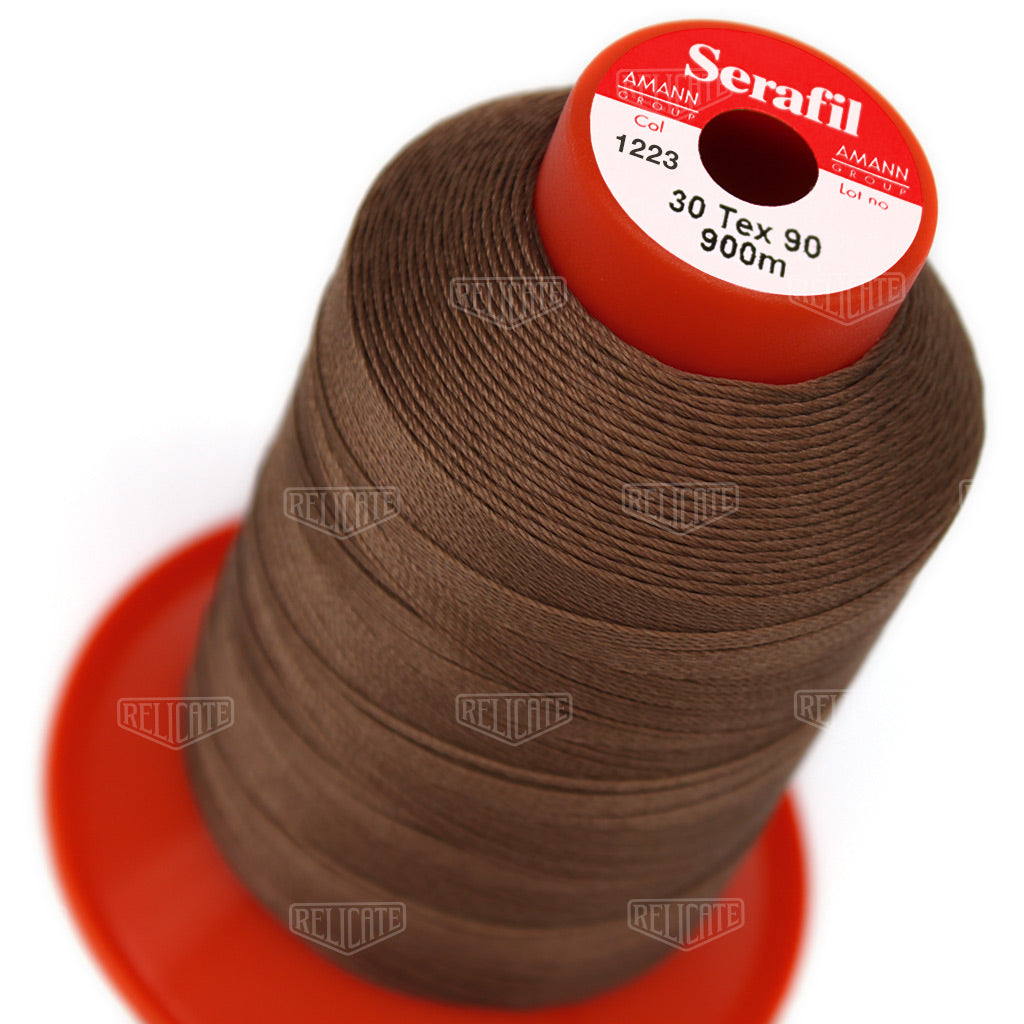 Whites/Browns Serafil Thread 30 (TEX 90) 1223 - Relicate Leather Automotive Interior Upholstery
