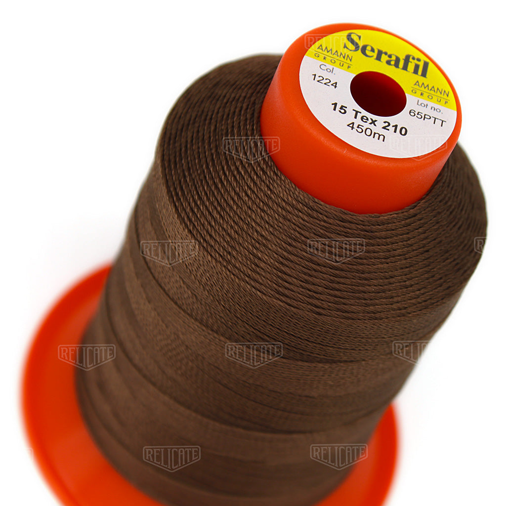 Whites/Browns Serafil Thread 15 (TEX 210) 1224 - Relicate Leather Automotive Interior Upholstery