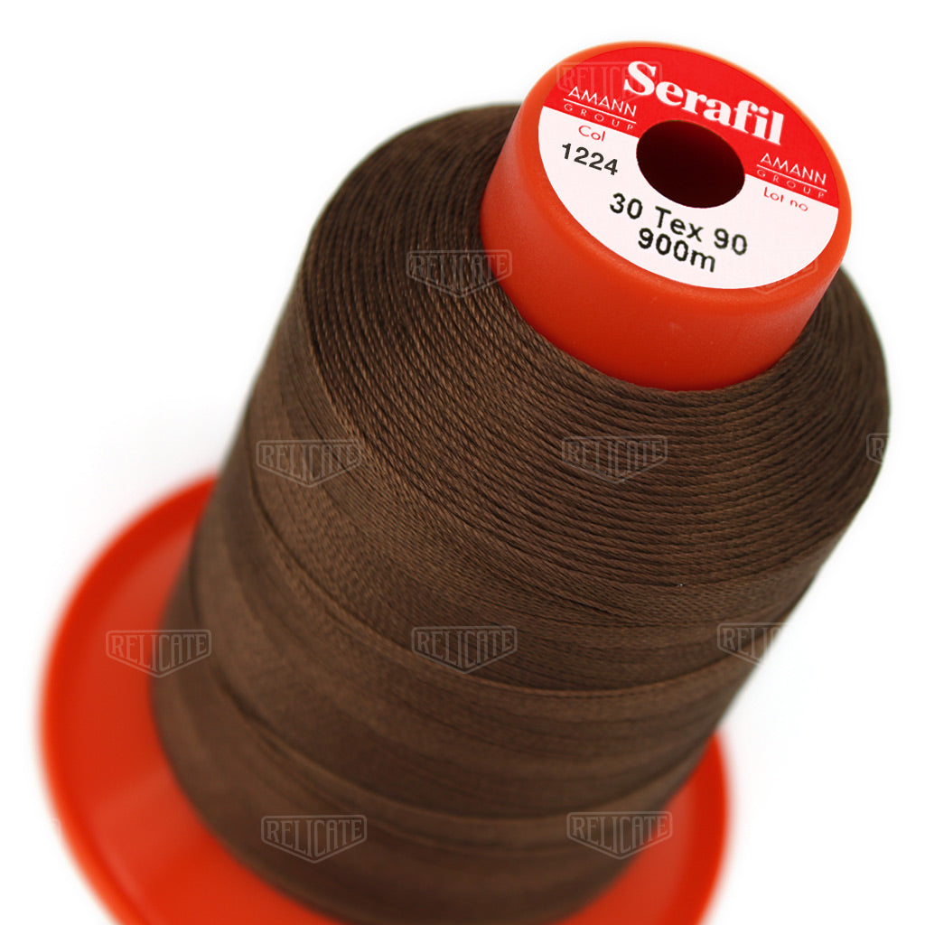 Whites/Browns Serafil Thread 30 (TEX 90) 1224 - Relicate Leather Automotive Interior Upholstery