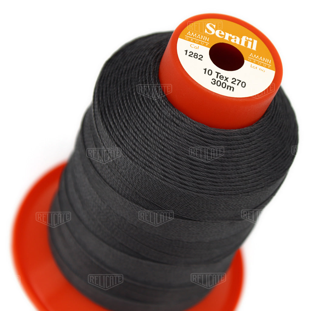 Greys/Blacks Serafil Thread 10 (TEX 270) 1282 - Relicate Leather Automotive Interior Upholstery