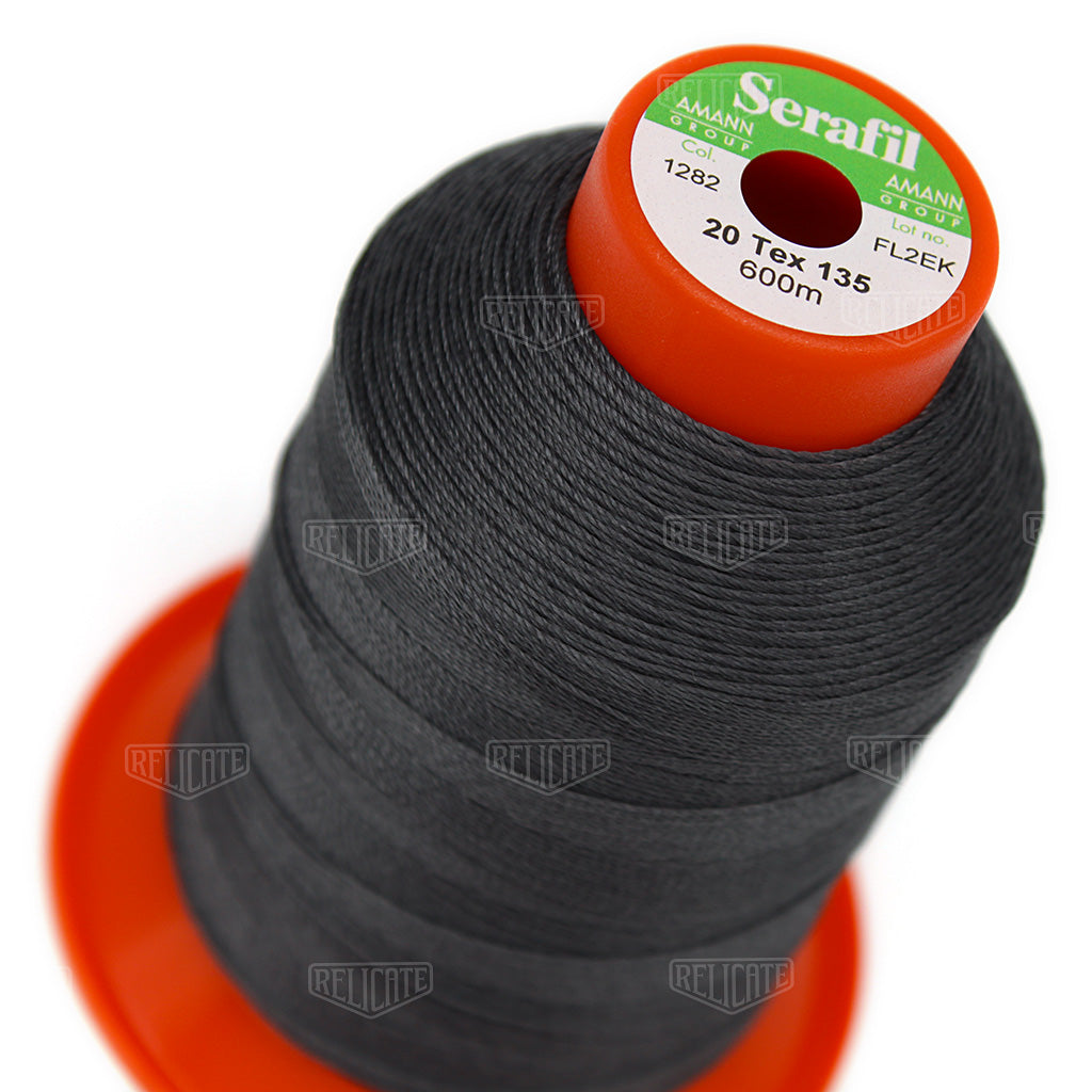 Greys/Blacks Serafil Thread 20 (TEX 135) 1282 - Relicate Leather Automotive Interior Upholstery