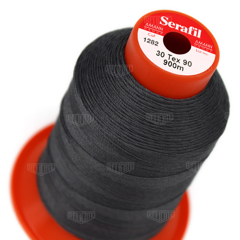 Greys/Blacks Serafil Thread 30 (TEX 90) 1282 - Relicate Leather Automotive Interior Upholstery