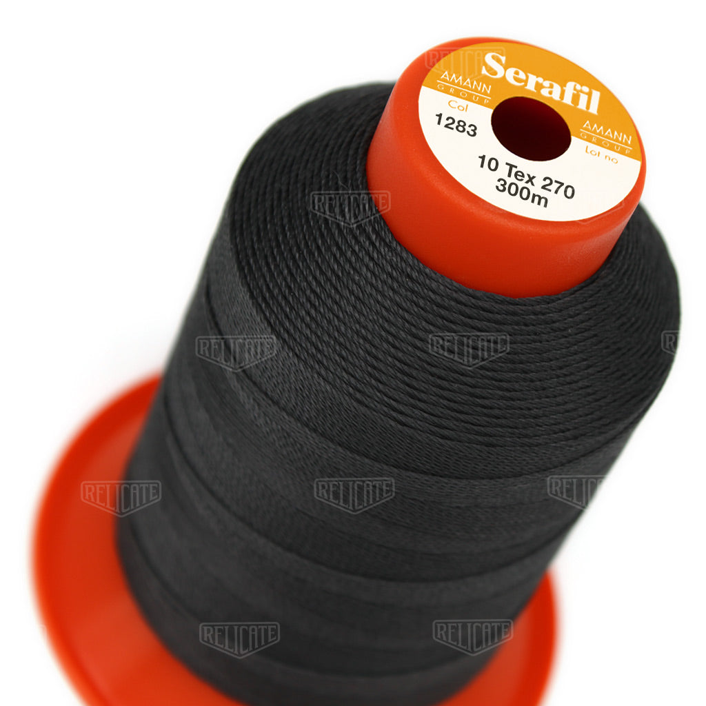 Greys/Blacks Serafil Thread 10 (TEX 270) 1283 - Relicate Leather Automotive Interior Upholstery