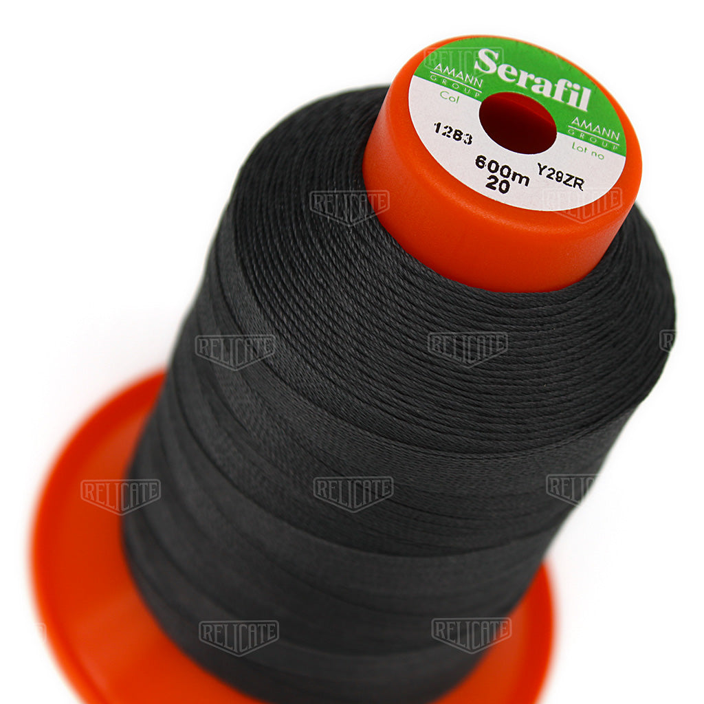 Greys/Blacks Serafil Thread 20 (TEX 135) 1283 - Relicate Leather Automotive Interior Upholstery