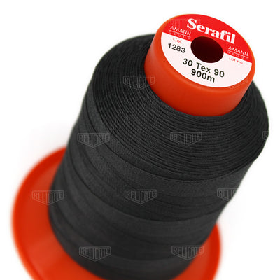 Greys/Blacks Serafil Thread 30 (TEX 90) 1283 - Relicate Leather Automotive Interior Upholstery