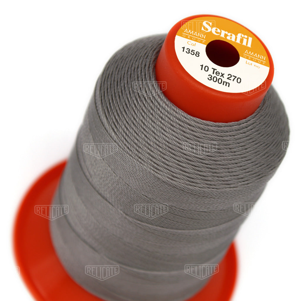 Greys/Blacks Serafil Thread 10 (TEX 270) 1358 - Relicate Leather Automotive Interior Upholstery
