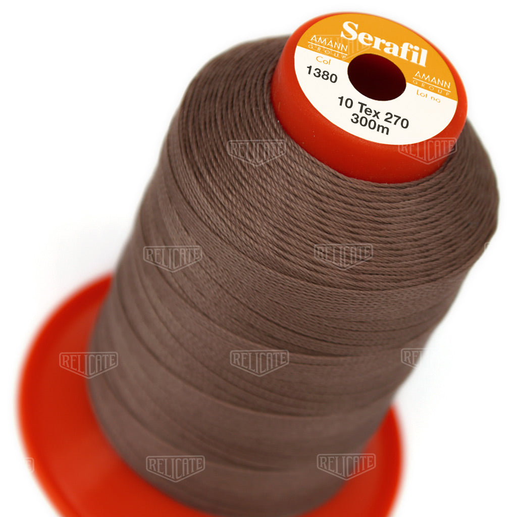 Whites/Browns Serafil Thread 10 (TEX 270) 1380 - Relicate Leather Automotive Interior Upholstery