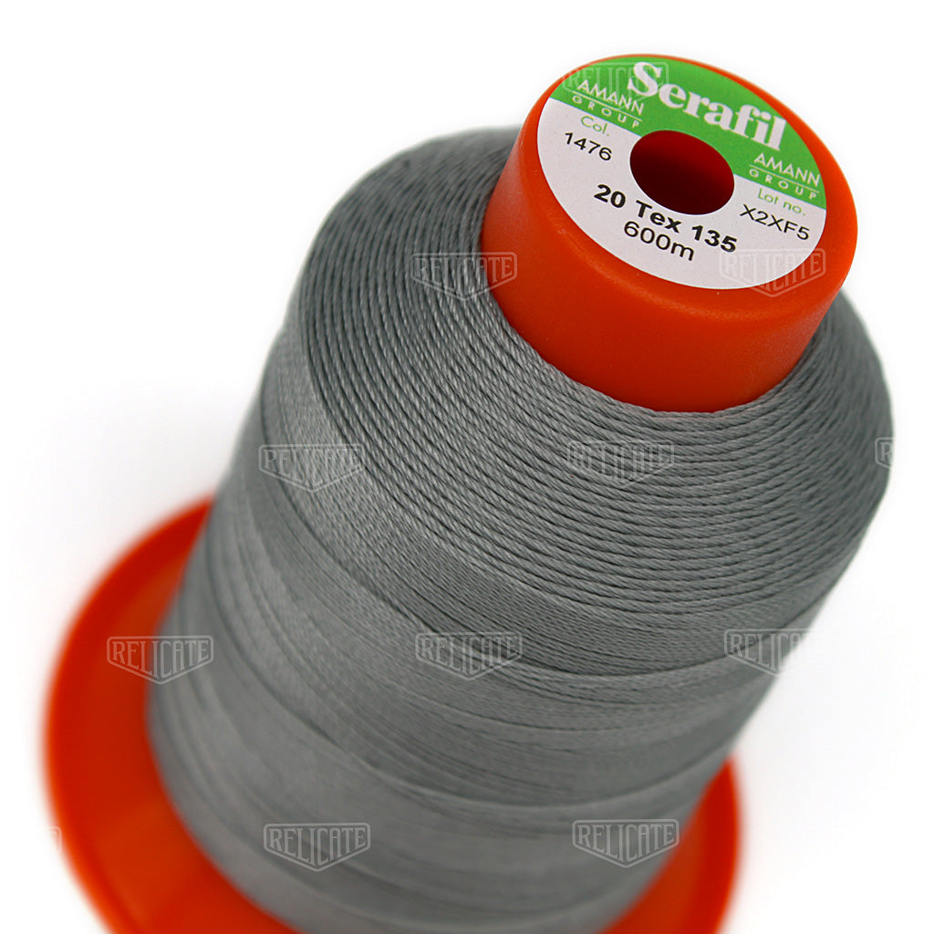 Greys/Blacks Serafil Thread 20 (TEX 135) 1476 - Relicate Leather Automotive Interior Upholstery