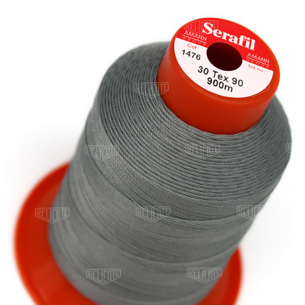 Greys/Blacks Serafil Thread 30 (TEX 90) 1476 - Relicate Leather Automotive Interior Upholstery