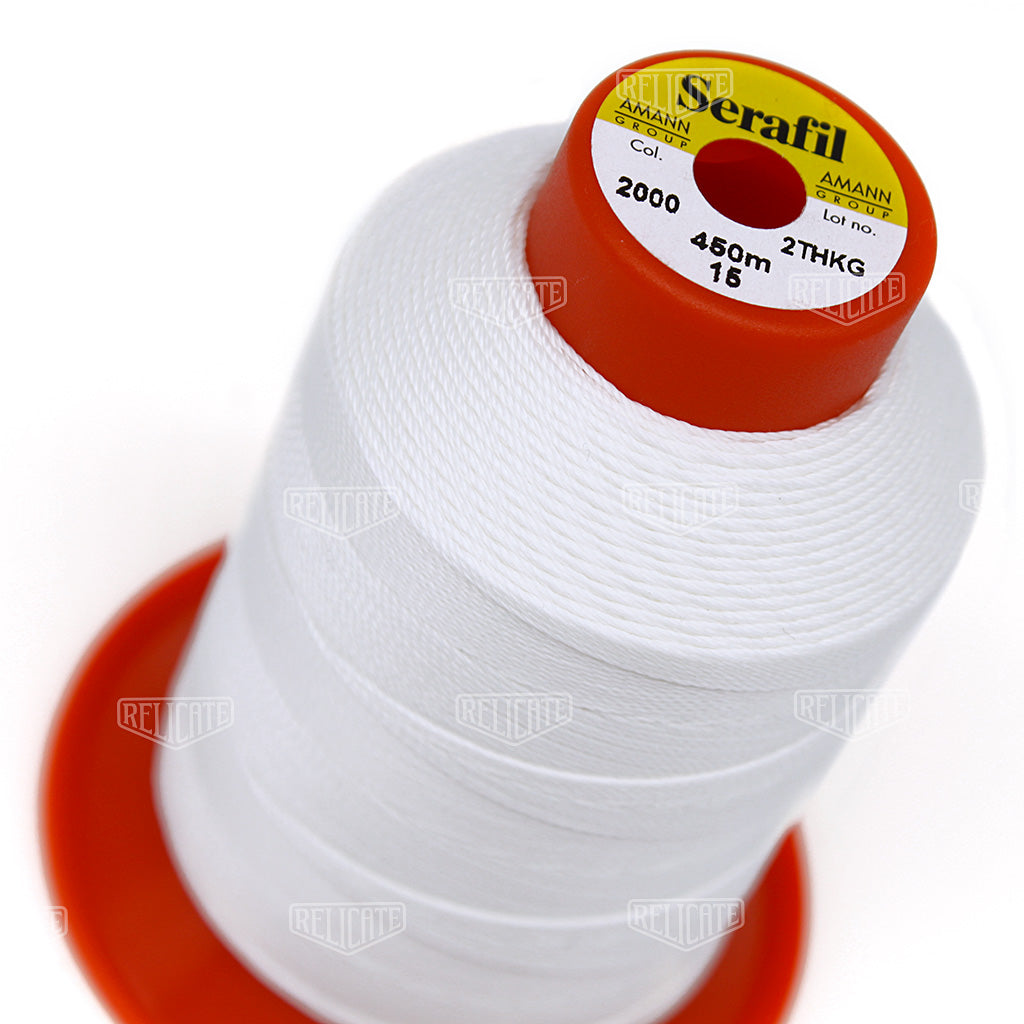 Whites/Browns Serafil Thread 15 (TEX 210)  - Relicate Leather Automotive Interior Upholstery