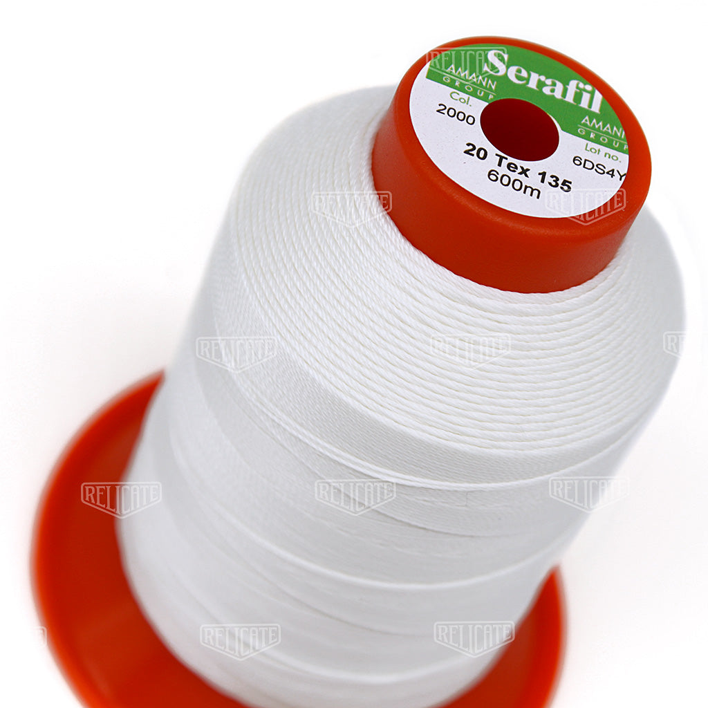 Whites/Browns Serafil Thread 20 (TEX 135) 2000 - Relicate Leather Automotive Interior Upholstery