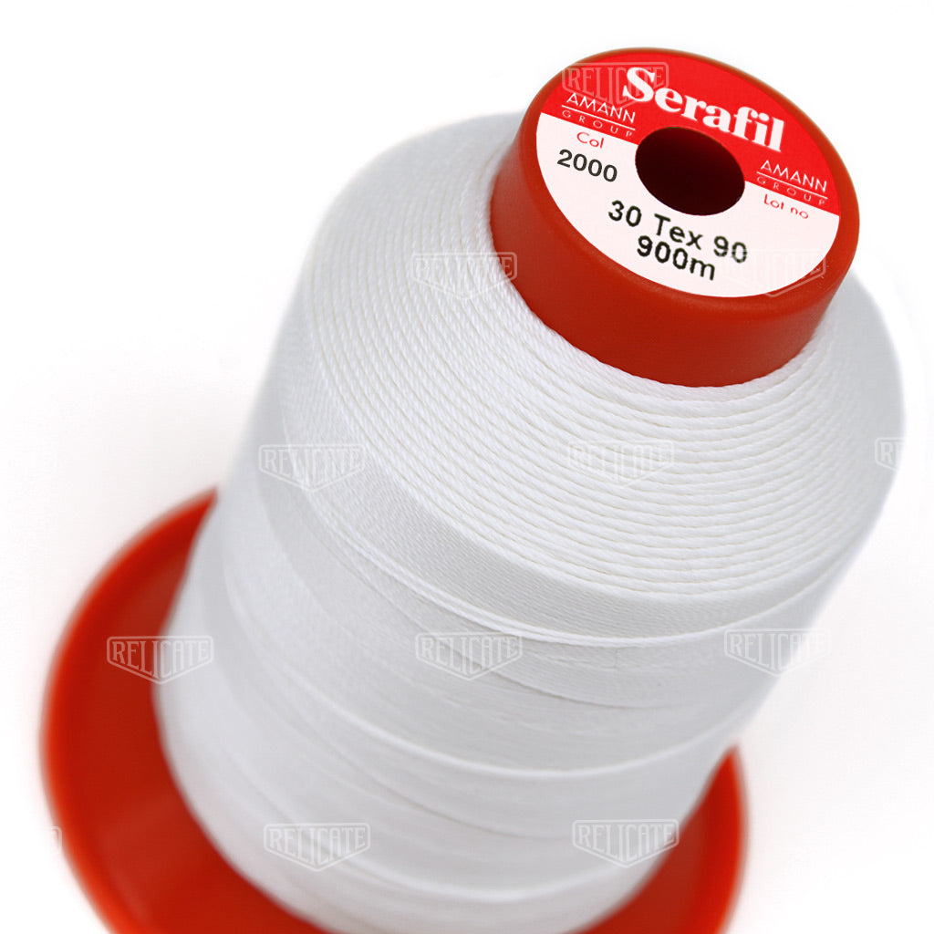 Whites/Browns Serafil Thread 30 (TEX 90) 2000 - Relicate Leather Automotive Interior Upholstery