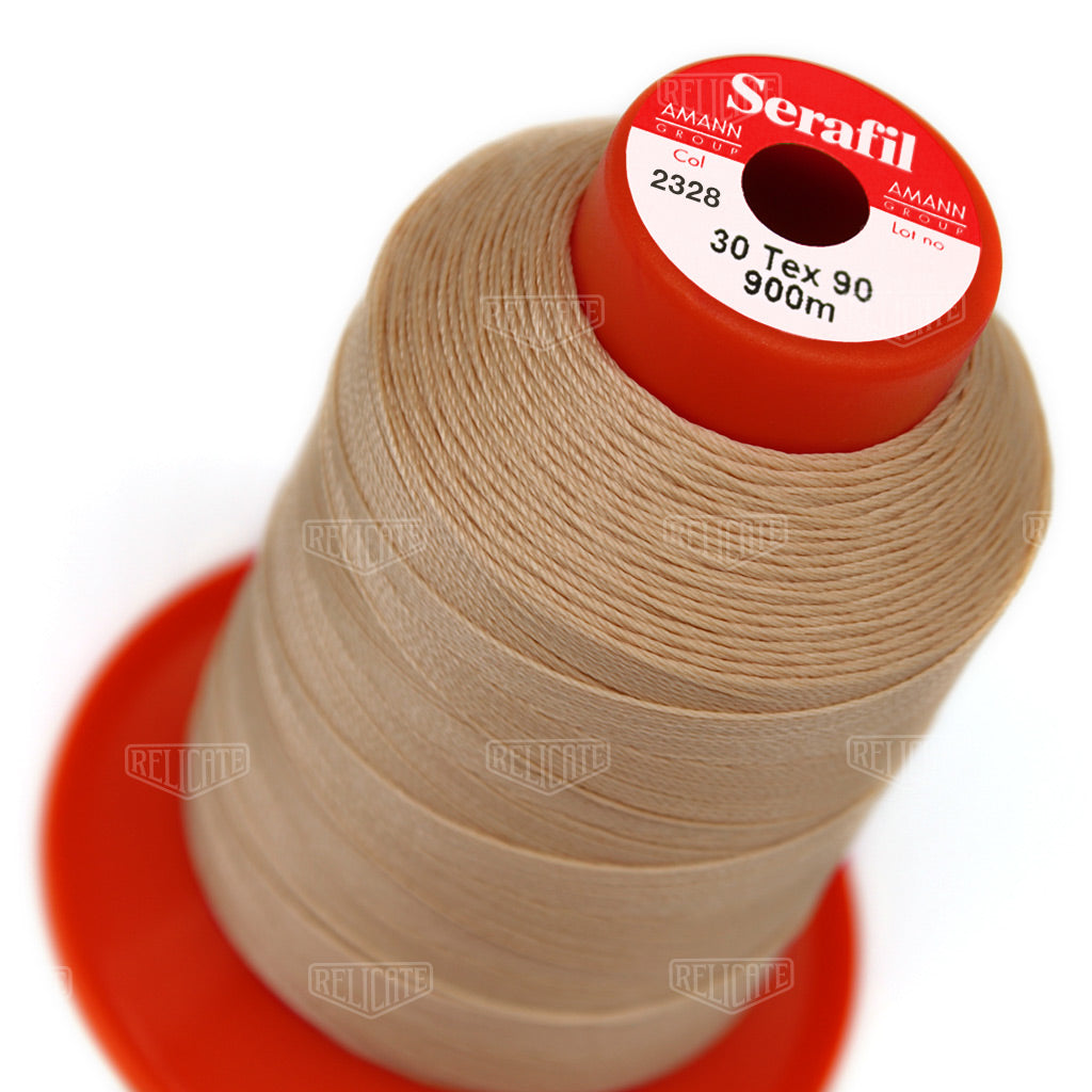Whites/Browns Serafil Thread 30 (TEX 90) 2328 - Relicate Leather Automotive Interior Upholstery