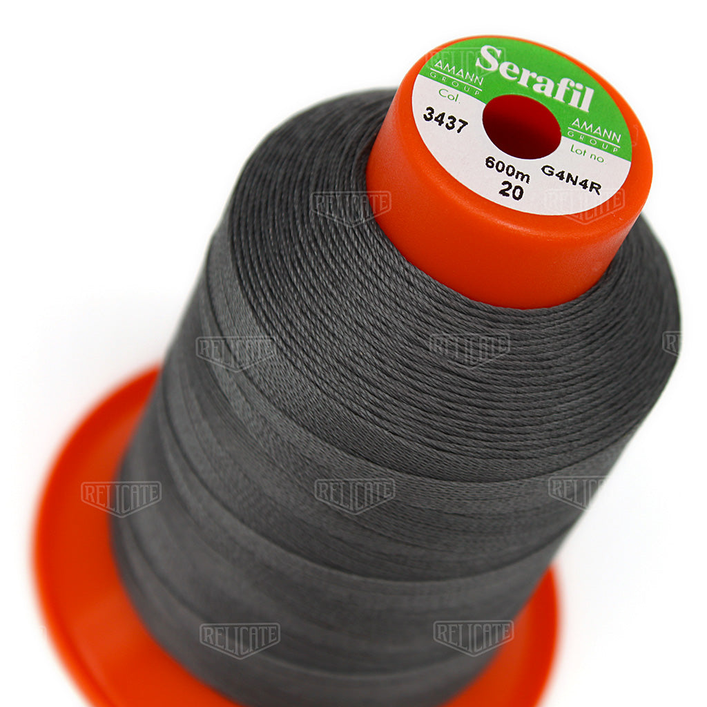 Greys/Blacks Serafil Thread 20 (TEX 135) 3437 - Relicate Leather Automotive Interior Upholstery