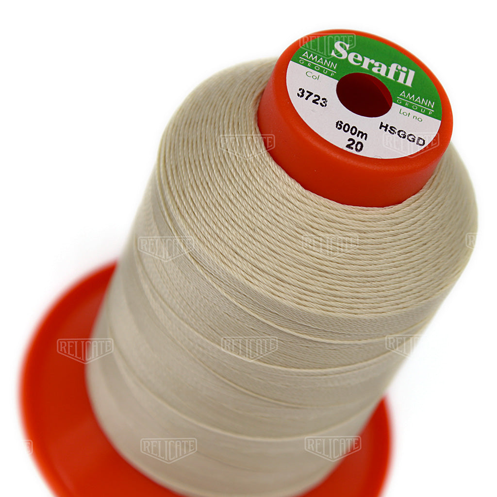 Whites/Browns Serafil Thread 20 (TEX 135) 3723 - Relicate Leather Automotive Interior Upholstery