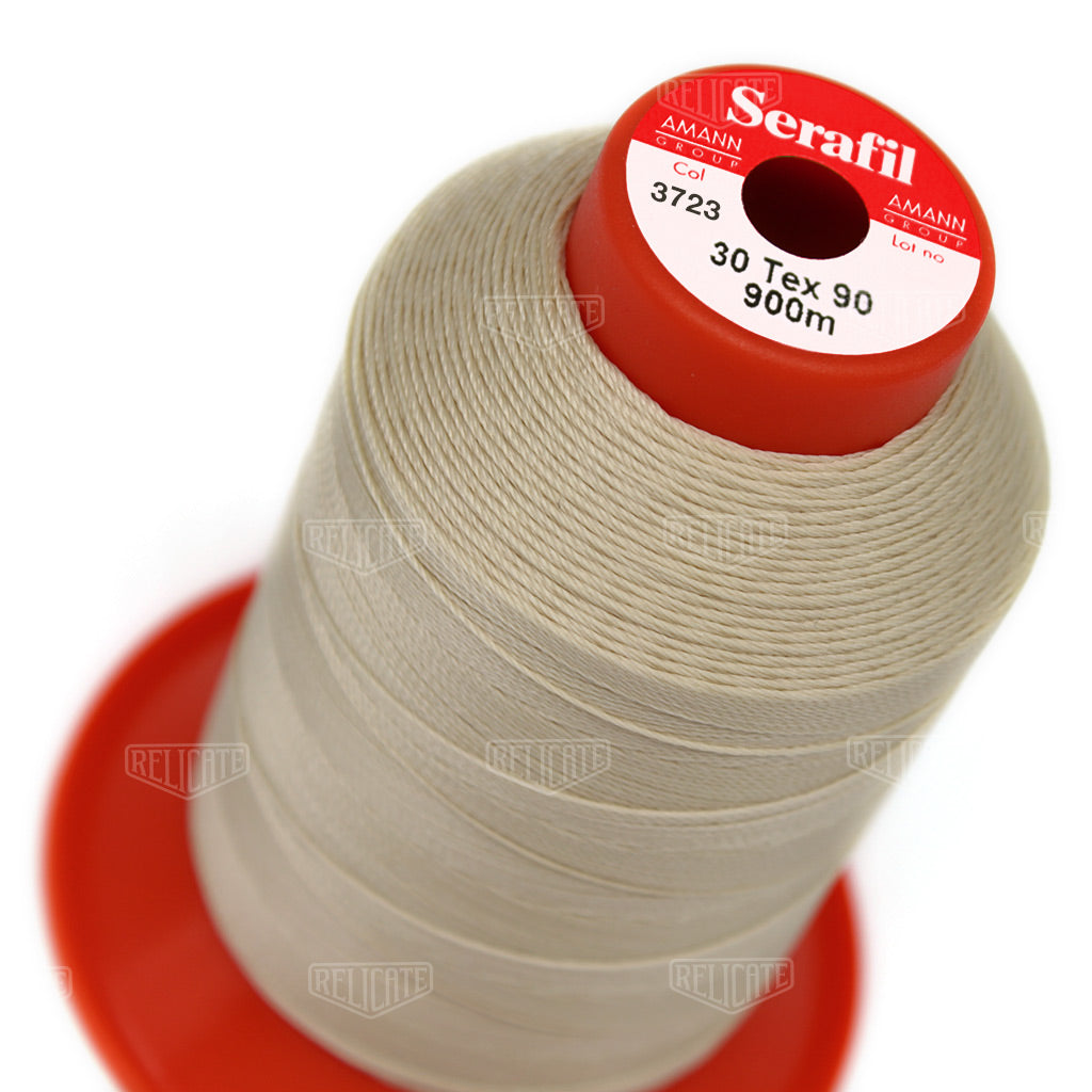 Whites/Browns Serafil Thread 30 (TEX 90) 3723 - Relicate Leather Automotive Interior Upholstery